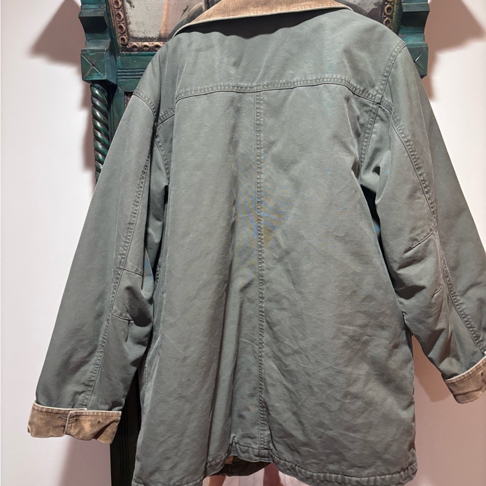 L.L. Bean Women's Olive Jacket with Brown Collar - Picture 9 of 9